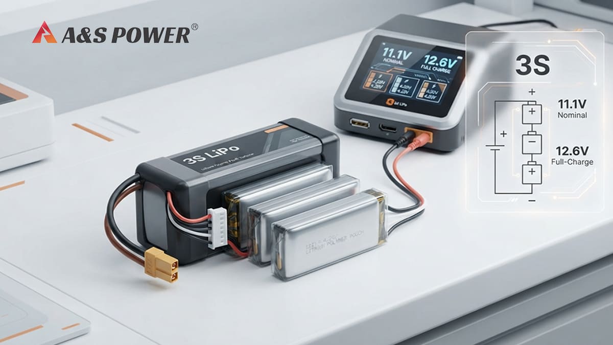 3S LiPo Voltage and Charging Guide 3S LiPo battery voltage and charging guide showing 11.1V nominal and 12.6V full charge