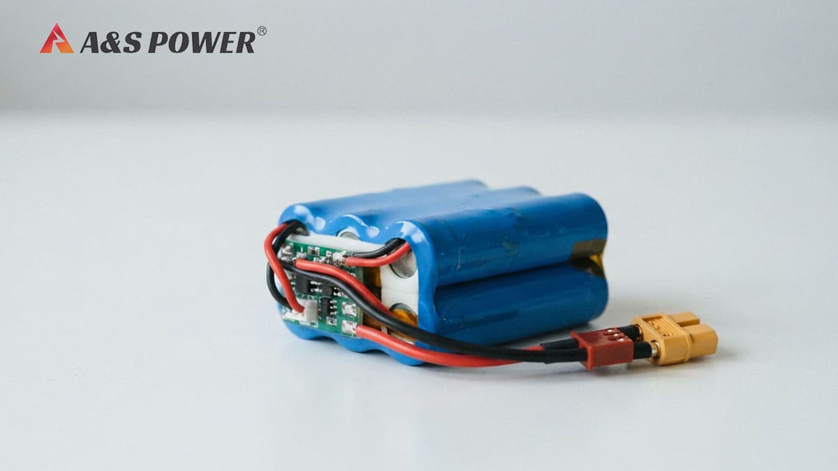 Custom lithium-ion battery pack with separate charging and discharging ports
